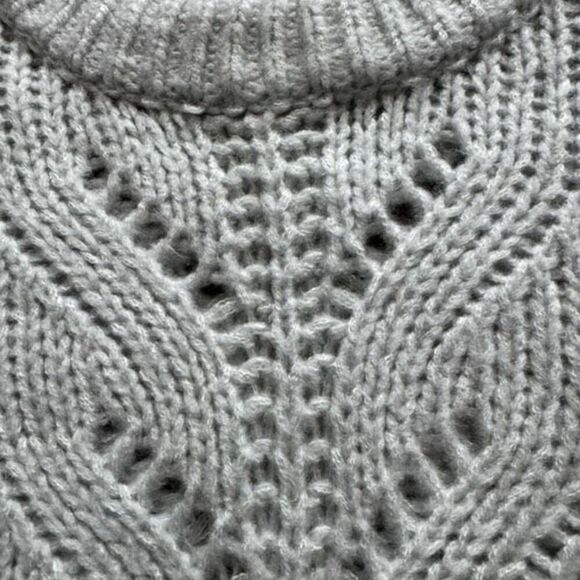 Abercrombie XS open knit bubble sleeve green sweater - Picture 3 of 4